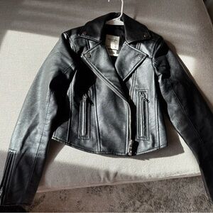 Abercrombie & Fitch Black Leather Biker Jacket